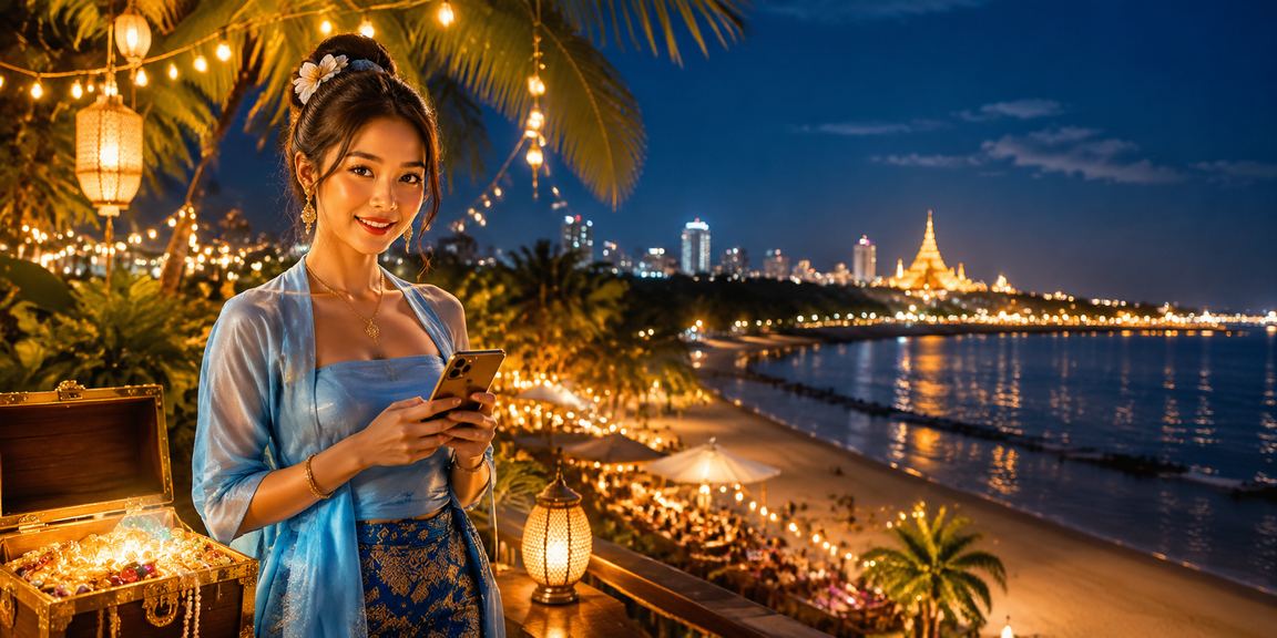 ငပလီကမ်းခြေတွင် ဖုန်းကာစီနို အသုံးပြုသူ